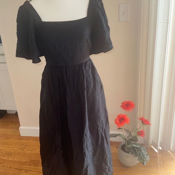 Sundress Black Smocked A-Line Midi Skirt - Picture 2 of 6